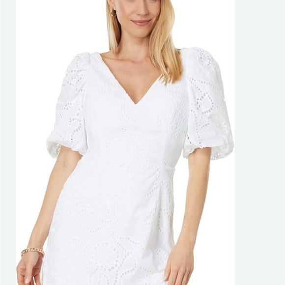 Lilly Pulitzer Celestine white eyelet fabric romper 8 - Picture 3 of 8